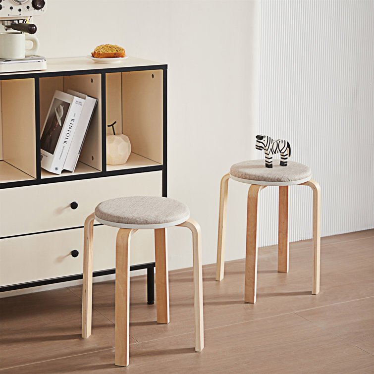 Winston Porter Set Of 4 Stackable Stools, Stackable Bentwood Stools